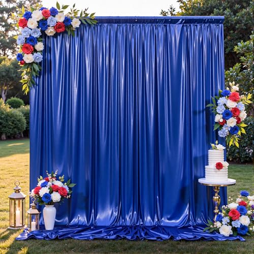 10x10FT Royal Blue Sequin Backdrop Curtain for Party - 2 Panels 5x10FT Wrinkle-Free Shimmer Drapes for Birthday, Wedding, Christmas, Decorations & Photography - color: Royal blue, size: 5FT x 10FT(2 panels)