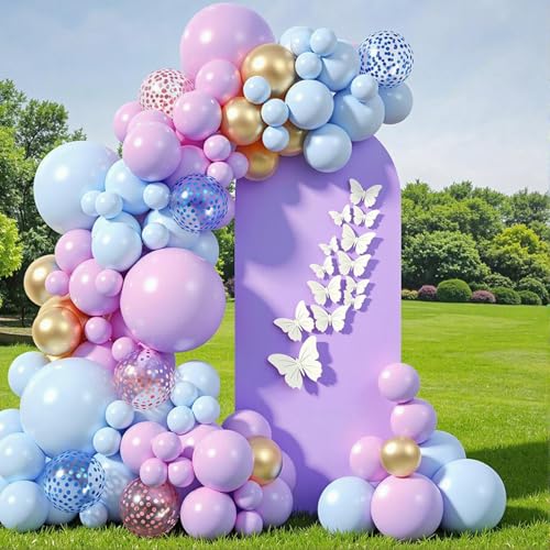 LEBENGURU Upgraded 6FT Open Arch Backdrop Cover, Purple Spandex Fitted Round Top Wedding Arches, Double-Sided U-Shaped Arch Chiara Stand Covers for Birthday Party Baby Shower Banquet Balloon Décor - color: Purple, size: 6FT