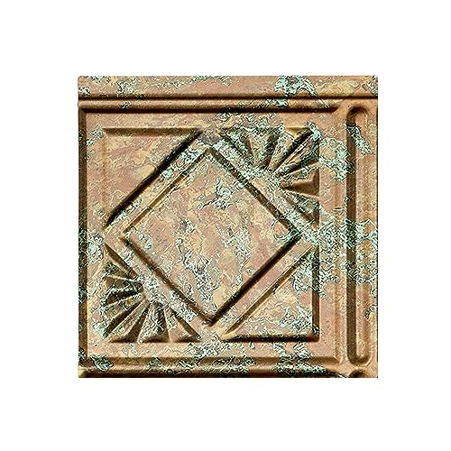 FASÄDE Traditional Style/Pattern 4 Decorative Vinyl Backsplash Panel in Copper Fantasy (6X6 Inch Sample) - color: Copper Fantasy, size: 6X6 Inch Sample