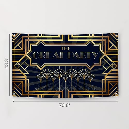 Roaring 20s Great Gatsby Decoration Kit - Includes Photography Backdrop & 10 Studio Selfie Photo Booth Props with Sticks - 1920's Twenties Theme Studio Background Banner Supplies - size: 20s Gatsby