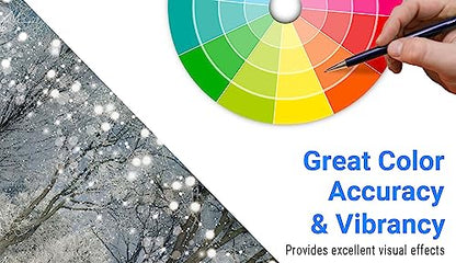 Funnytree 8x6FT Winter Photography Backdrop Glitter Snowy Forest Pine Tree Background Let It Snow Christmas Xmas Holiday Party Decor Banner Portrait Studio Booth Photobooth Props - size: 96 x 72 in