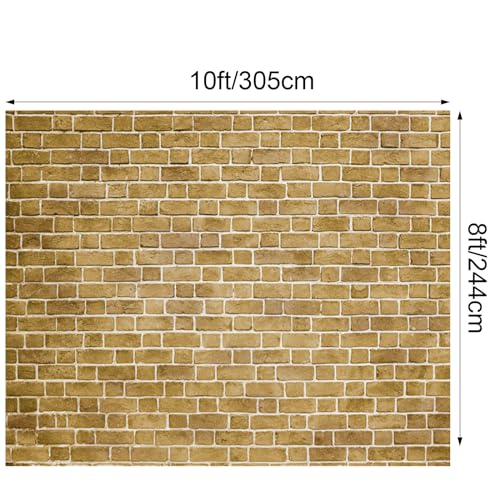 VitalCozy 10 x 8 ft Brick Wall Backdrop for Photoshoot Polyester Fabric Brown Brick Backdrop Background for Fireplace Home Decoration Newborn Birthday Party - color: Brown, size: 10 x 8 ft