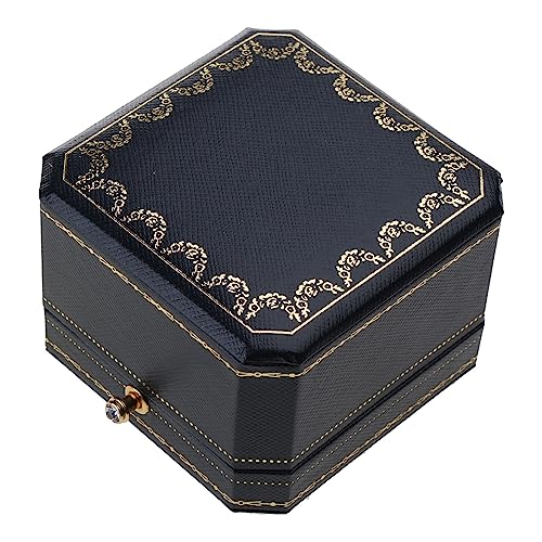 Luxury Box Vintage Jewelry Display Organiser Valentine Wedding Gifts Engagement Prop Bracelets Show Cases - color: Blue