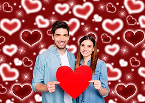 10x8ft Red Heart Backdrop 90s Backdrops for Photoshoot Valentines Decor Banner Birthday Props X-91 - color: Red, size: 10x8ft