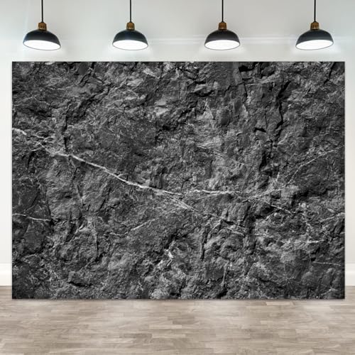 5x3ft Black Stone Texture Backdrop Natural Rock Pattern Photography Background for Product Photoshoot Professional Studio Photo Prop for Social Media Content Creation Home Office Wall Decor - color: color 2, size: 5x3ft