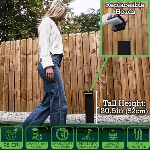 20.5" Solar Pathway Lights - Walkway Solar Lights for Outside - PIR Sensor & Two Lighting Modes - Rechargeable Battery Lasts Up to 55 Hours - 3000K - IP44 Weather Resistant - 4 Pack - size: 4 Pack Landscape Lights