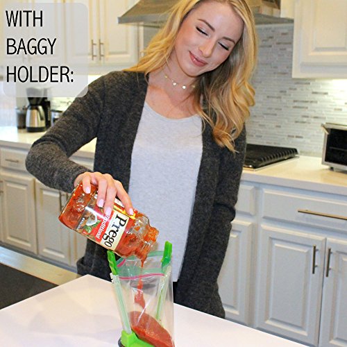 Jokari Adjustable Baggy Rack Stand 4-Pack, Hands-Free Freezer Bag Holder for Gallon, Quart and Sandwich Size Storage Bags, Ideal for Pouring Leftovers, Meal Prep, and Drying Washed Bags - size: Pack of 4