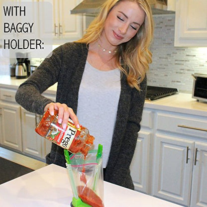 Jokari Adjustable Baggy Rack Stand 4-Pack, Hands-Free Freezer Bag Holder for Gallon, Quart and Sandwich Size Storage Bags, Ideal for Pouring Leftovers, Meal Prep, and Drying Washed Bags - size: Pack of 4