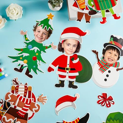 60pcs Christmas Theme Cutouts Xmas Holiday Bulletin Board Decorations Xmas Theme Claus Paper Cut-Outs Classroom Decor for Christmas Classroom DIY Craft Photo Wall Door Winter Party Supplies - style: Christmas