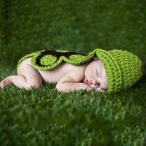 BLUETOP Cute Newborn Photography Outfits Boys Girls Baby Costume Set - style: 01 Green Turtle Costume