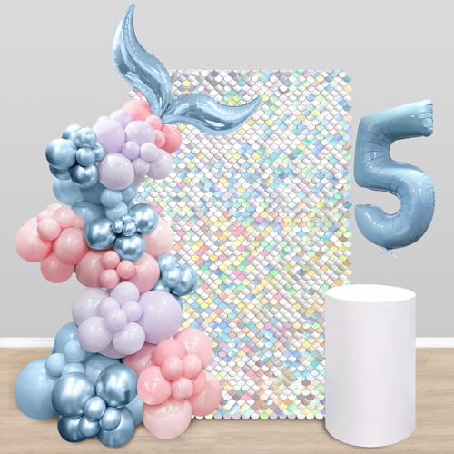 Rainbow Silver Sequin Wall Panel for Birthday Wedding Engagement Mermaid Wall Disco Decoration (12 Panels) - color: Rainbow Silver, size: 3ftx4ft