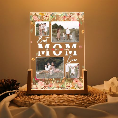 Personalized Photo Night Light for Mom, Custom Best Mom Ever LED Night Light, Mothers Day Gift, Mum Gift from Daughter, Grandma Gifts, Gifts for Birthday, Christmas - color: Style 3