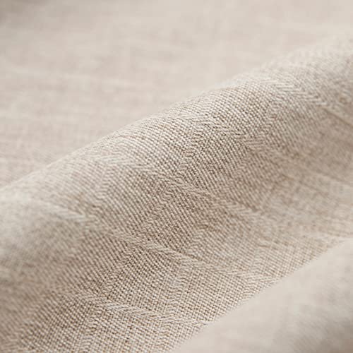 GLORY SEASON Lace Trim Tablecloth Linen-Look Textured Rustic Style Machine Washable Solid Heavy Weight Rectangle/Oblong Table Cloth Cover for Kitchen Dinning Tabletop Decoration 55x102 in Beige - size: 102" x 55" (Rectangular)