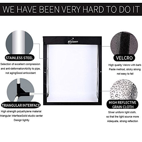 Professional Large Photo Light Box Photography Studio 47"x32"x63" LED Dimmable Shooting Tent Continuous Lighting Cube Softbox for Portrait Clothing Photography with 3 Color Backdrops Black - size: 47x32x63inch