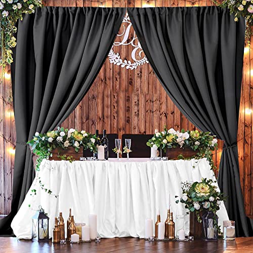 Joydeco Black Backdrop Curtains for Parties, 10x7 Wrinkle Free Black Backdrop Drapes for Birthday Party Home Party, Curtains Backdrop 5ft x 7ft 2 Panels with Rod Pockets - color: Black, size: 5ft x 7ft x 2 panels