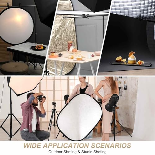 17"x11" Light Reflector Photography Reflector Cardboard, Foldable & Stable for Still Life Product Food Photo Shooting, Self-Standing