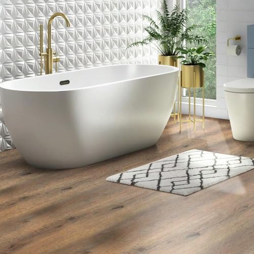 Luxury Thicken Wood Grain Peel and Stick Floor Tiles Self-Adhesive Vinyl Flooring Roll-DIY Easy for Wall and Floor,Hard Surface/Waterproof/Anti Slip (Brown Vinyl Flooring, 17.72 "W x 393.7" L) - color: Brown vinyl flooring, size: 17.72 "W X 393.7" L