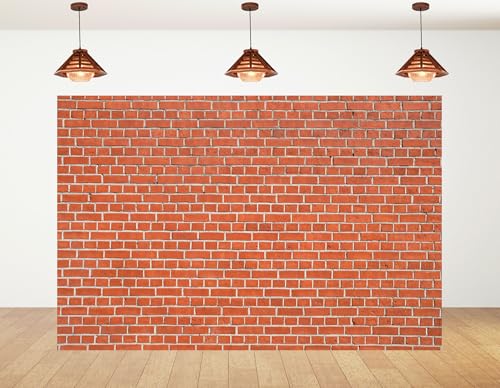 12x10ft Bright Red Brick Wall Backdrop Clean Modern Photography Background Urban City Theme Party Home Wall Decor Photo Booth Decorations Banner Photo Studio Props - size: 12x10ft