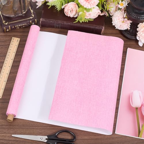 CRASPIRE 51 x 11.8 Linen Book Cloth Pearl Pink for Book Binding A4-A8 Fabric Surface Paper Backed Bookcover Album Scrapbooking Archival DIY Covering Protector Bookcloth Bookbinding Supplies - color: Pearl Pink Linen 51 X 11.8"