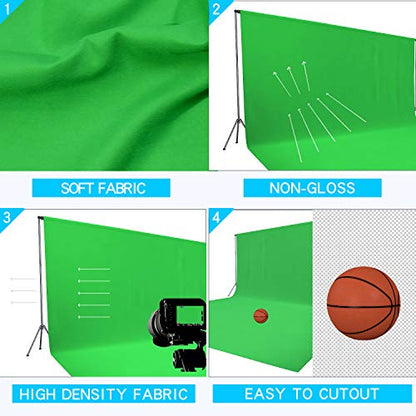 ISSUNTEX 5X7 ft Background Muslin Backdrop, Photo Studio, Collapsible High Density Screen for Video Photography and Television-Green - color: Green, size: 5X7 ft