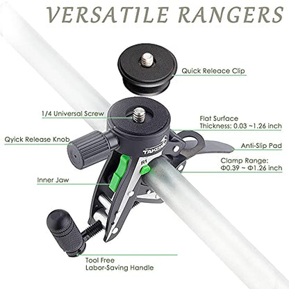 Adjustable Camera Clamp Mount with 1/4 Screew Quick Release Bar Clamp Tabletop C Clampod for Brinno/DSLR/MILC/SLR Camera, and More Action Camera - style: R1