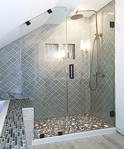 Parrotile Matte Pebble Tiles for Shower Floor Mosaic Tile for Bathroom Wall Backsplash Floor Non Slip [5 Sheets]