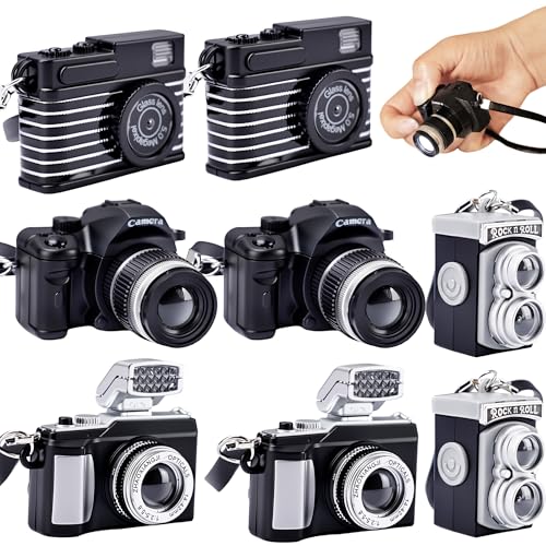 8 Pcs Mini Camera Prop Vintage Miniature Camera Model Small Digital Camera Ornament for Mini Decoration Accessories Photography Props