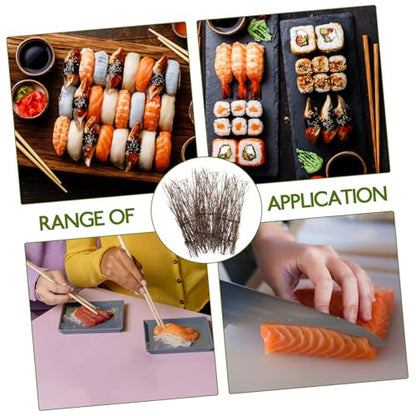 MAGICLULU 3pcs Bamboo Sushi Serving Set Decorative Fence Design Japanese Style Sushi Tray Sashimi Plate for Food Photography and Restaurant Decoration