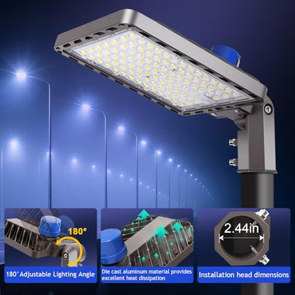 240W LED Parking Lot Light Slip Fitter Mount 36000LM Dusk to Dawn 5000K Parking Lot Lights Outdoor Area Security Commercial IP65 Waterproof 100-277V for Street Driveways Parking Lot - size: 240w Pole Mount
