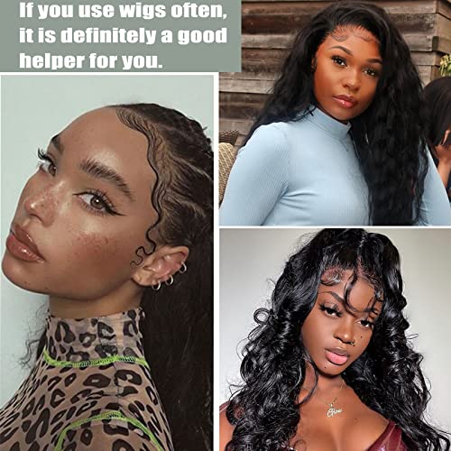 Adjustable Elastic Bands for Wigs and Lace Frontals - 4 Pcs Melt-Resistant Grip Bands, Edge Wraps to Lay Edges and Keep Wigs in Place - color: BLACK, size: 1 Count (Pack of 6)