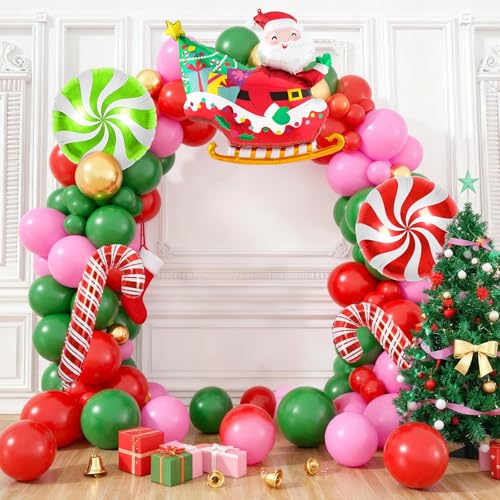 Biapian Christmas Balloons Decorations, Large Santa Claus Balloons Foil Red Green Windmill Candy Cane Balloon Helium for s Christmas Baby Shower Holiday Xmas New Year Birthday Party Decorations - style: Santa Claus
