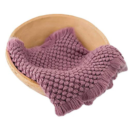 Zeroest Baby Photography Props Basket Braid Wool Wrap Newborn Photo Shoot Baskets Filler Posing Stuffer Background Blanket (Cmeo Brown) - color: Cmeo Brown