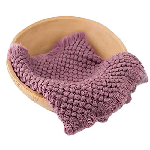 Zeroest Baby Photography Props Basket Braid Wool Wrap Newborn Photo Shoot Baskets Filler Posing Stuffer Background Blanket (Cmeo Brown) - color: Cmeo Brown