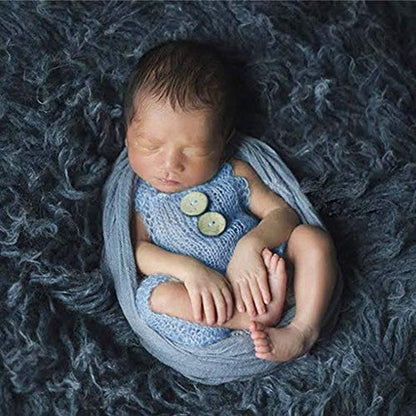 Zeroest Baby Photography Props Boy Girl Photo Shoot Outfits Newborn Crochet Infant Knitted Clothes Mohair Outfit - color: Light Blue