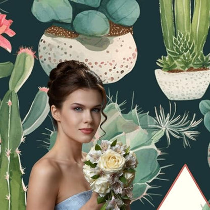 Succulent Plants and Cactus Backdrop Background for Photography 5x7ft Photobooth Professional Photo Backdrop Curtains Video Photography Studio Photo Backgrounds Banner Booth Background Screen Parties - color: Succulent Plants And Cactus