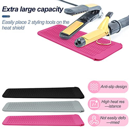 2PCS Silicone Heat Resistant Mat Pouch for Hair Straightener, Curling Iron, Flat Iron and Hot Hair Tools Pink 2 Pack - color: Pink, size: 2 Pack