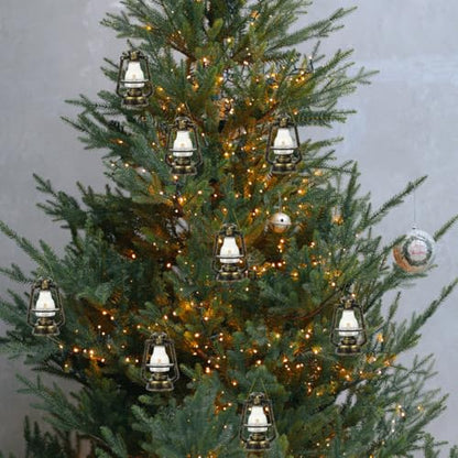 NOLITOY 40Pcs Miniature Kerosene Lamp Ornaments: Christmas Hanging Lantern Ornaments for Xmas Tree Rustic Farmhouse Decor