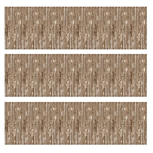 Beistle Western Barn Siding Wall Backdrops, 4’ x 30’, 3 Pack - Rustic Farm Backdrop, Photo Backdrop, Barnyard Background, Weathered Barn Decor, Easy to Adhere Wall Covering, Photography Background - style: Barn Siding - 3 Piece