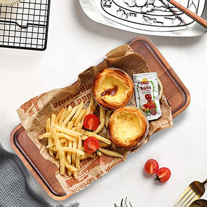 Small Wooden Platters Rectangle Mini Charcuterie Boards Acacia Wood Serving Trays Home Decor Cheese Board Cake Appetizer Plates Kitchen Charcuterie Platter for Food Dish Dessert Snack Tray - size: 10" x 5.5" x 0.6"