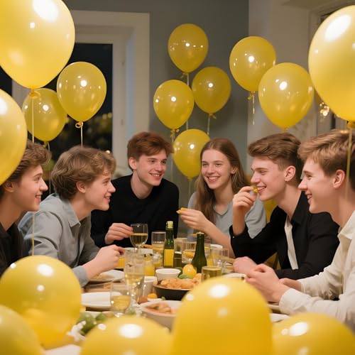Yellow Balloon 110pcs, 12 Inch Thickened Latex Party Balloons Helium Bright Color for Birthday Baby Shower Wedding Party Supplies Arch Garland Decoration - color: B07-yellow, size: 12inch (Normal)