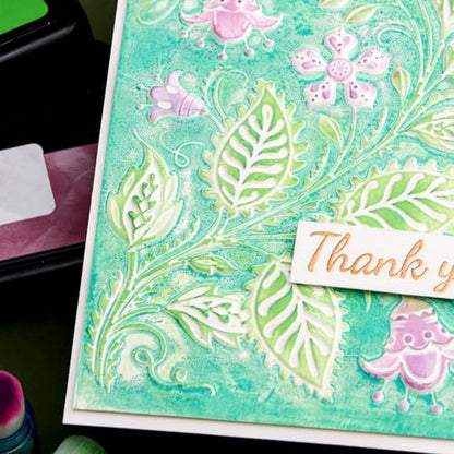 BAOFALI 4PCS 3D Embossing Folder Christmas Blossom Leaf Jingle Bells Textured Impressions Background Plastic Folder Template for Card Making Scrapbooking Embossed Cardstock Plates Paper Craft Supplies - color: Blossom Leaf