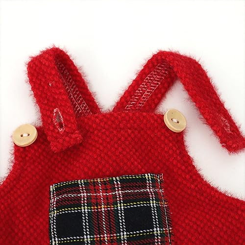 Christmas Newborn Baby Photo Shoot Props Outfits Crochet Clothes Santa Claus Red Hat Pants Photography Props - color: Red D
