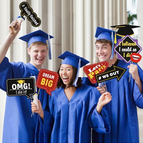 36pcs Graduation Photo Booth Props, Grad Photo Props, Graduation Decorations Class of 2026, 2026 Photo Booth Props Set for Graduation Party Favors Supplies Decorations, 2026 Grad Party Pose Signs