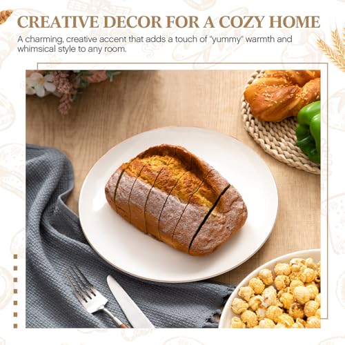 Soulchen Fake Sliced Bread Artificial Bread Decoration Soft Realistic Fake Food for Display Food Lifelike Model Display Home Kitchen Decoration Bakery Ornament