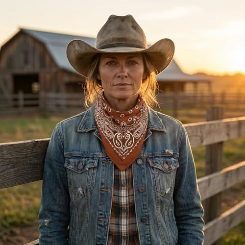 The Peacock Crew Premium Soft Cotton Bandanas Pack for Men and Women Paisley 22 x 22 inches - color: Pack of 10 Terracotta