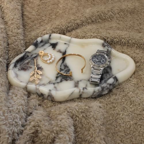 Natural Calacatta Viola Marble Tray Cloud Shape, Jewelry Dish Trinket Dish for Women Gift Home Décor - color: Calacatta Viola