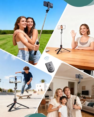 71" Phone Tripod Selfie Stick for iPhone and Android Phone, Cell Phone Tripod Stand with Wireless Remote Control - style: A Tripod