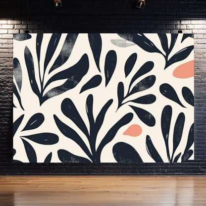 Photography Backdrop Photography Background Hand Drawn Minimal Abstract Organic Shapes Collage Contemporary Print for Photoshoot Portrait Photo Studio Video Prop Birthday Party Booth Decoration 7x5ft