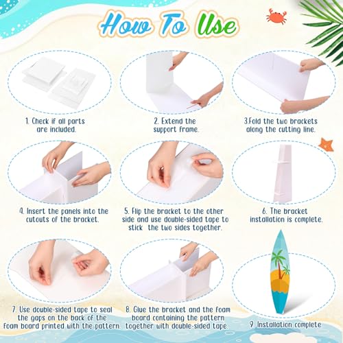 Yalikop 6 Ft Summer Surfboard Cardboard Cutout Stand Up Photo Prop - Hawaiian Tropical Party Decorations Standee Surfboard Foam Board for Garden Yard Sign Decor Beach Party Photography Background - style: Palm Tree