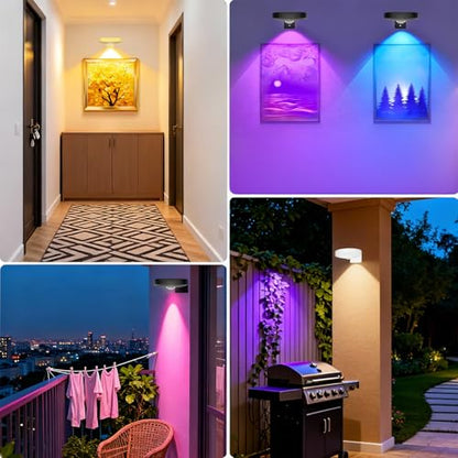 Battery Operated Painting Light, Magnetic Picture Light with Remote Dimmable and Timer - color: Black, size: 6 Packs